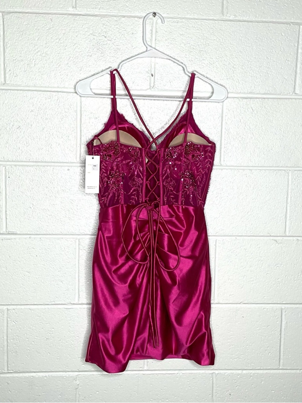 < NWT ED Young Pink Corset Top Formal Mini Dress > - Picture 5 of 5